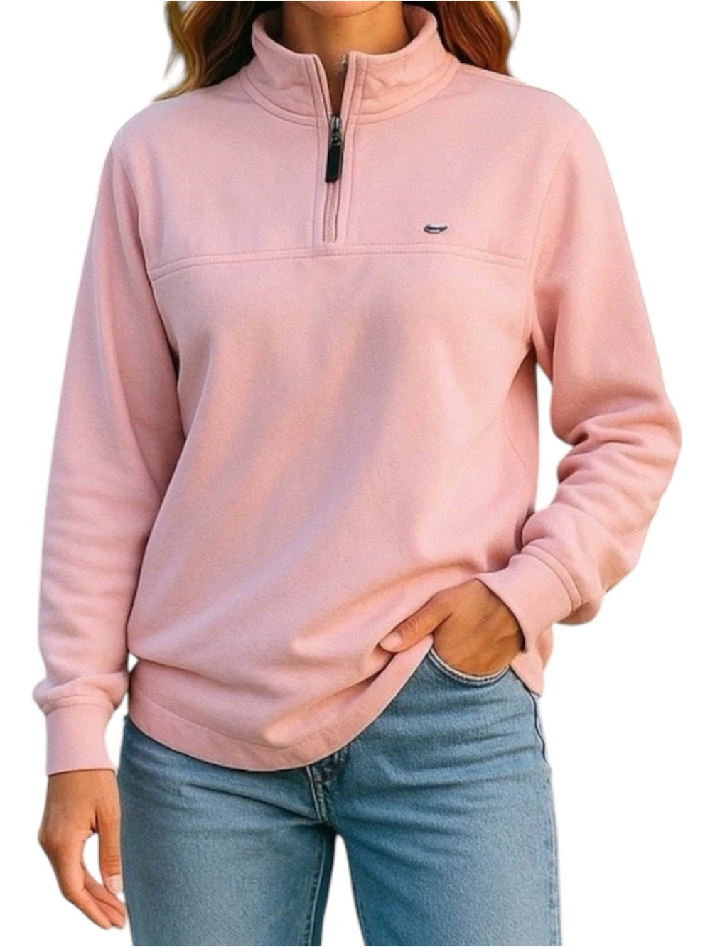 Vineyard Vines for Target Women’s Pink Quarter Zip Pullover Sweatshirt Sz Large